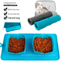 Play -sholed portátil al aire libre mascota perra de viaje con alfombra de silicona